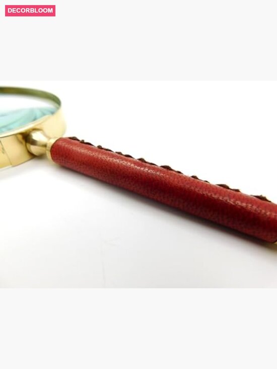 Antique Brass Magnifying Glass with Leather Grip 10x Magnifier